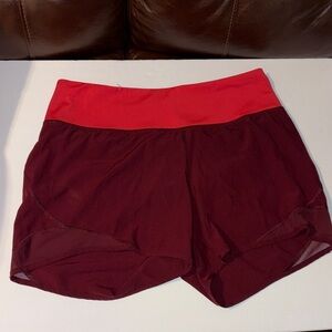 Old Navy Women's Athletic Shorts - Red and Burgundy Size Medium